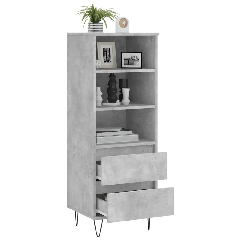 Dulap inalt, gri beton, 40x36x110 cm, lemn compozit — imaginea 4