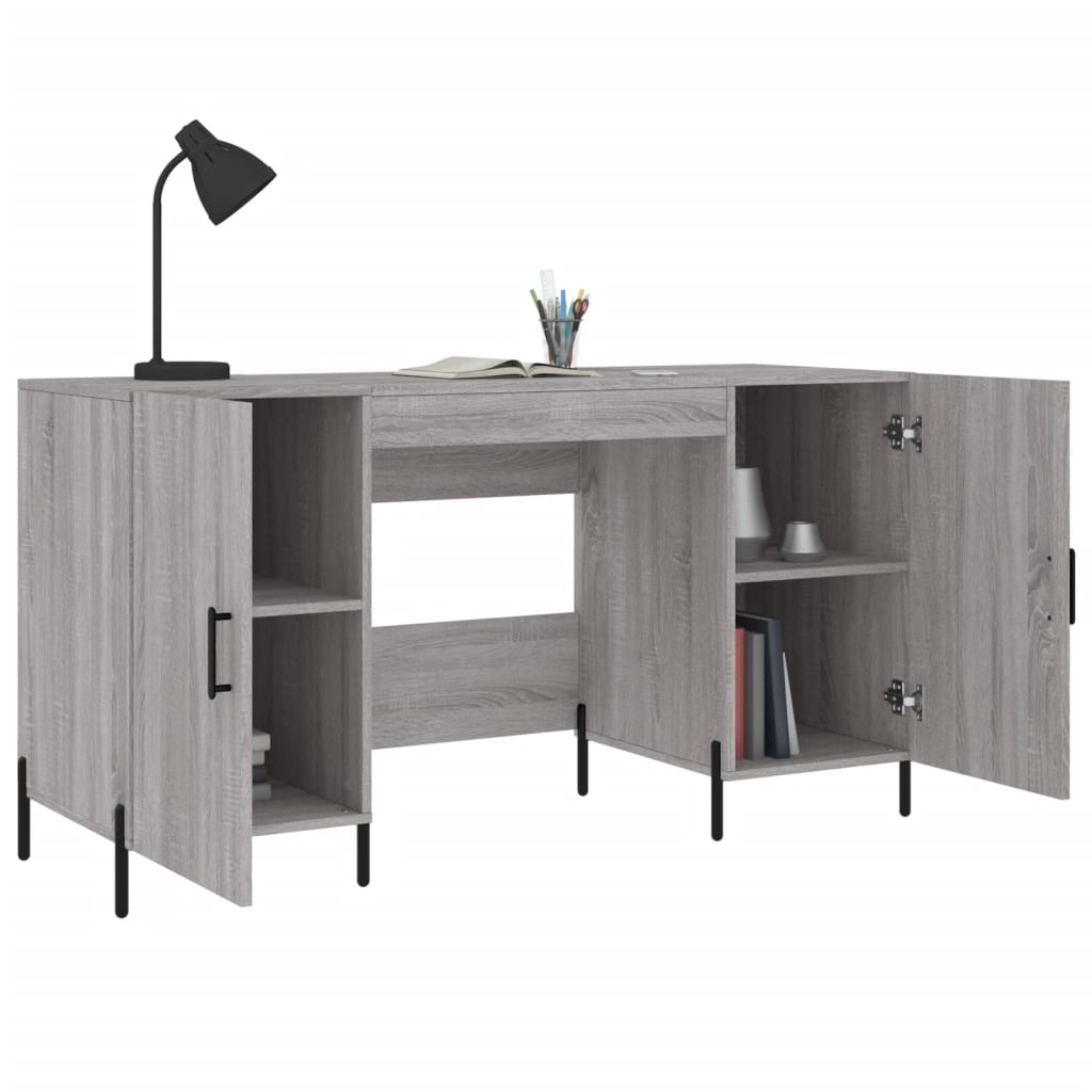 Birou, gri sonoma, 140x50x75 cm, lemn compozit — imaginea 4