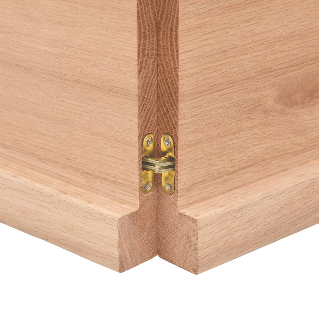 Raft de perete maro deschis 120x40x(2-4) cm lemn stejar tratat — imaginea 3