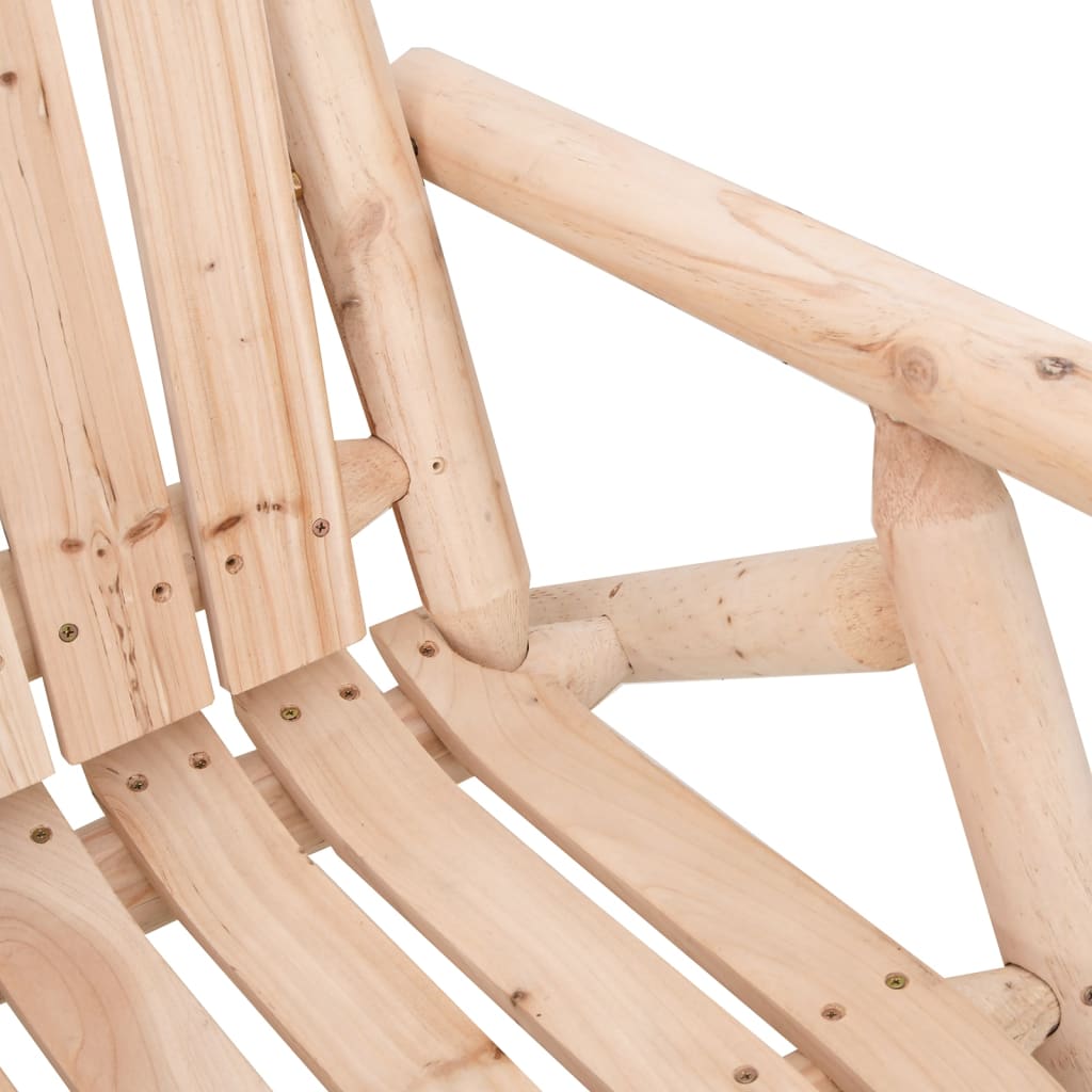 Set mobilier de gradina, 3 piese, lemn masiv de molid, natural, model masă + 2x bancă — imaginea 3