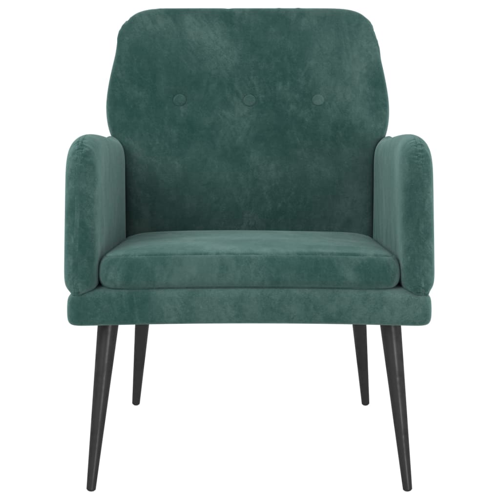 Fotoliu, verde inchis, 62x79x79 cm, catifea — imaginea 3