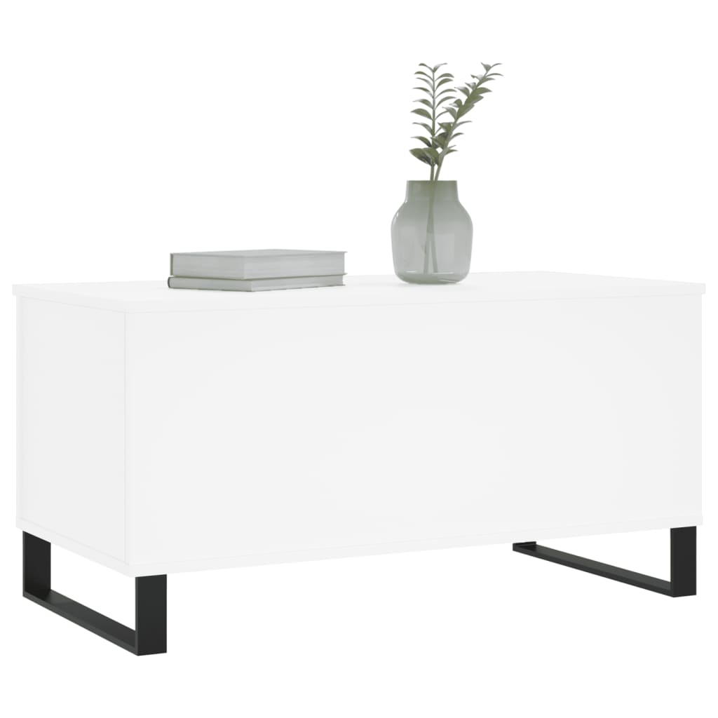 Masuta de cafea, alb, 90x44,5x45 cm, lemn compozit — imaginea 4