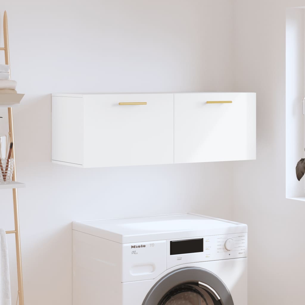 Dulap de perete, alb, 100x36,5x35 cm, lemn compozit — imaginea 2