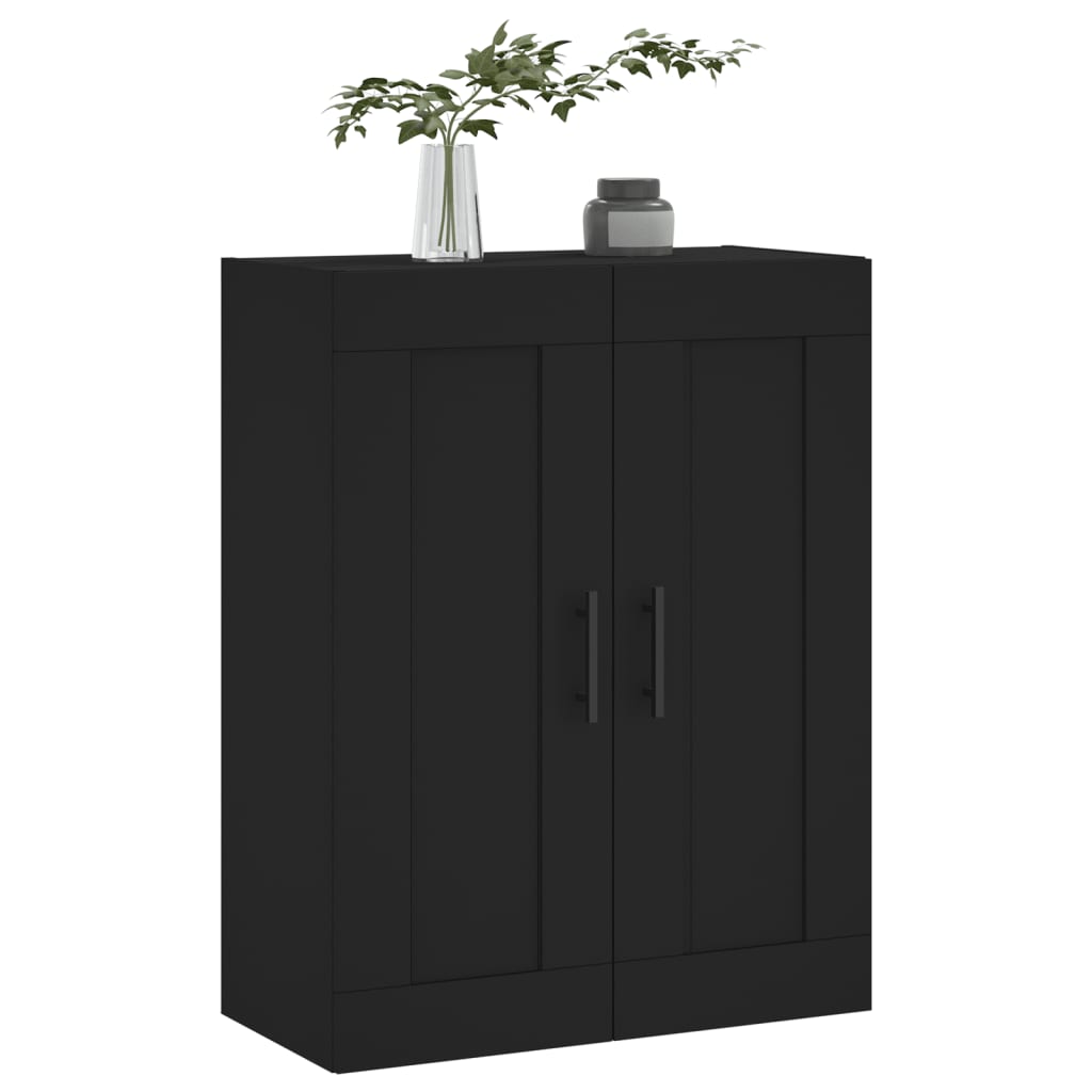 Dulap montat pe perete, negru, 69,5x34x90 cm, lemn prelucrat — imaginea 4