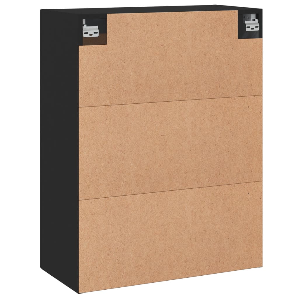 Dulap montat pe perete, negru, 69,5x34x90 cm, lemn prelucrat — imaginea 9