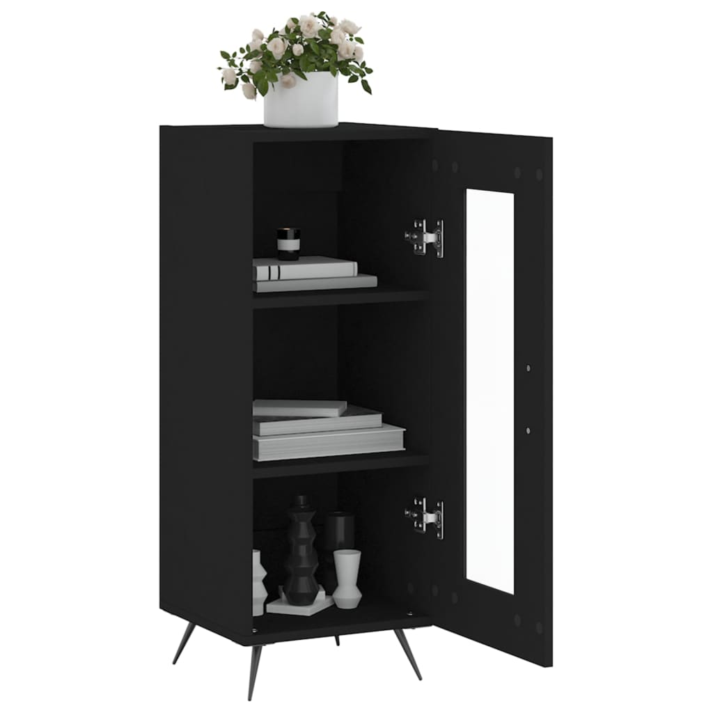 Servanta, negru, 34,5x34x90 cm, lemn compozit — imaginea 4