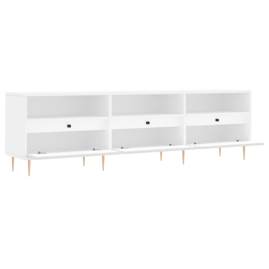 Comoda TV, alb, 150x30x44,5 cm, lemn prelucrat — imaginea 6