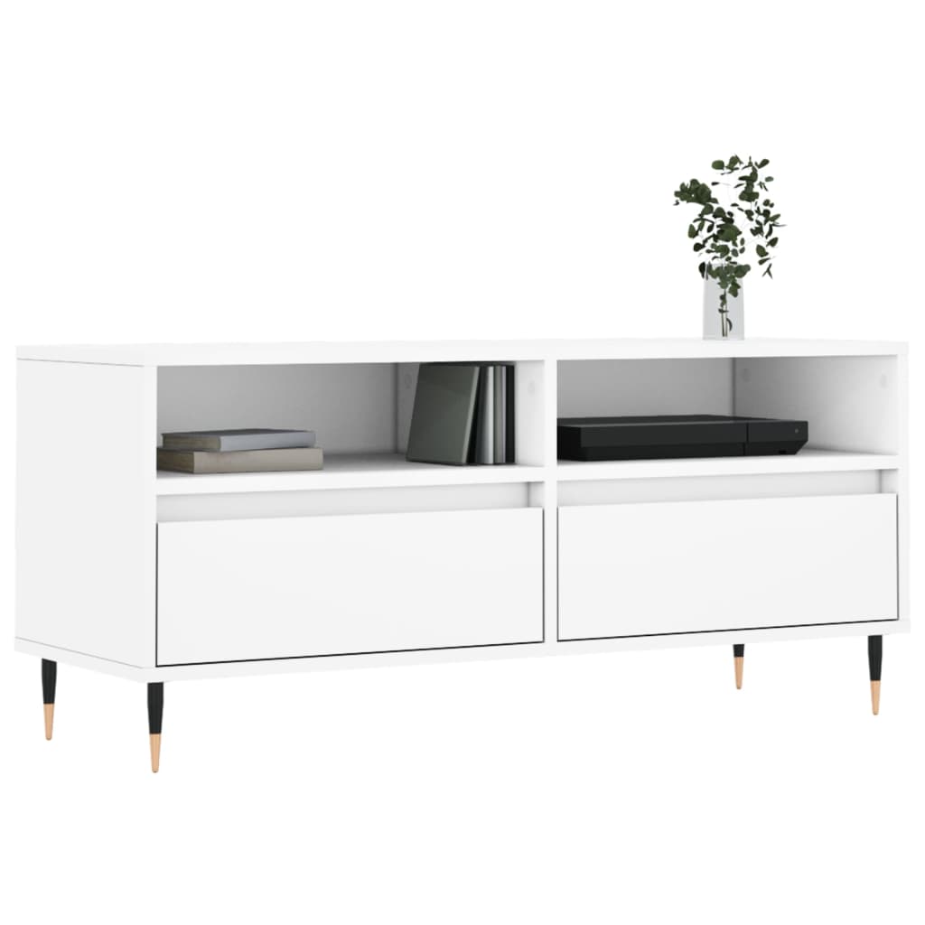 Comoda TV, alb, 100x34,5x44,5 cm, lemn prelucrat — imaginea 3