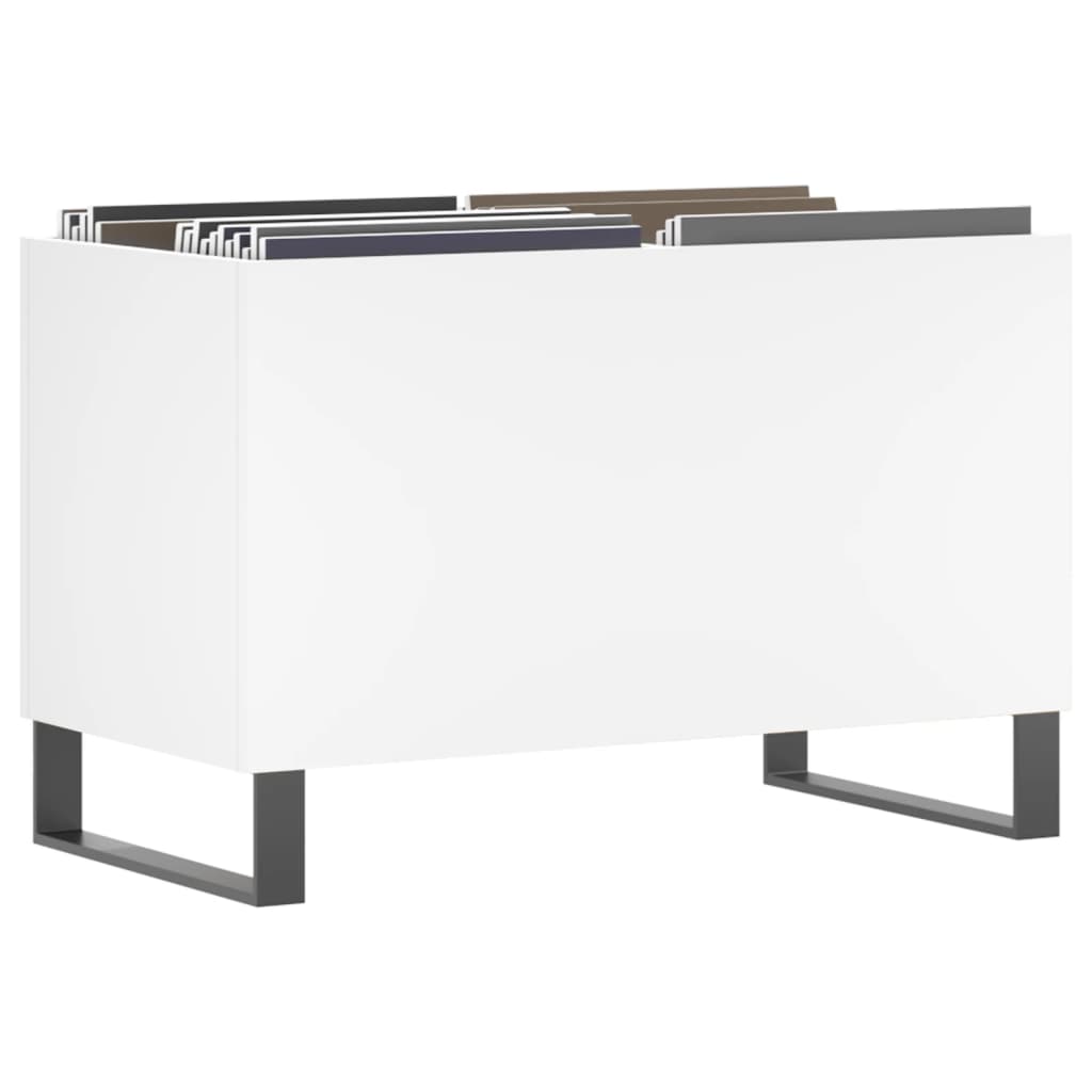 Dulap de discuri, alb, 74,5x38x48 cm, lemn prelucrat — imaginea 3