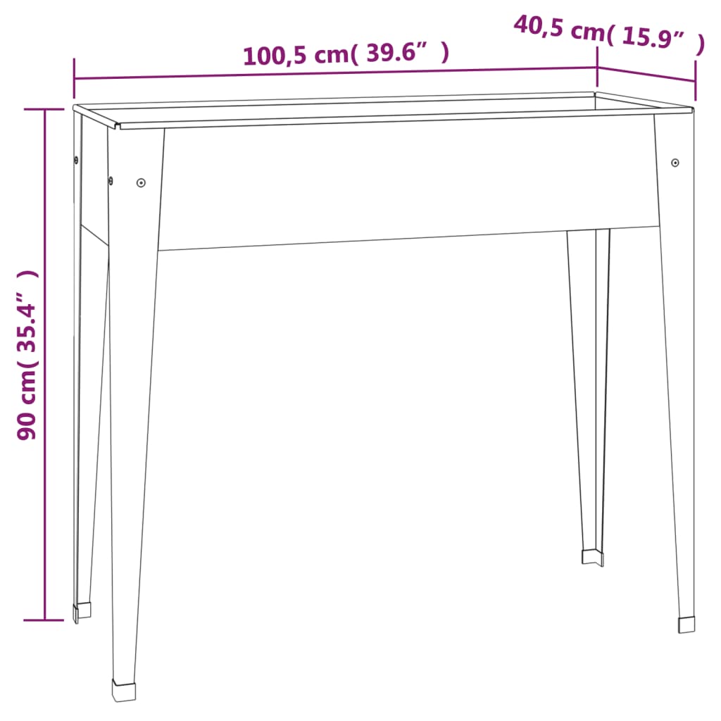 Jardiniera de gradina, 100,5x40,5x90 cm, otel galvanizat — imaginea 6