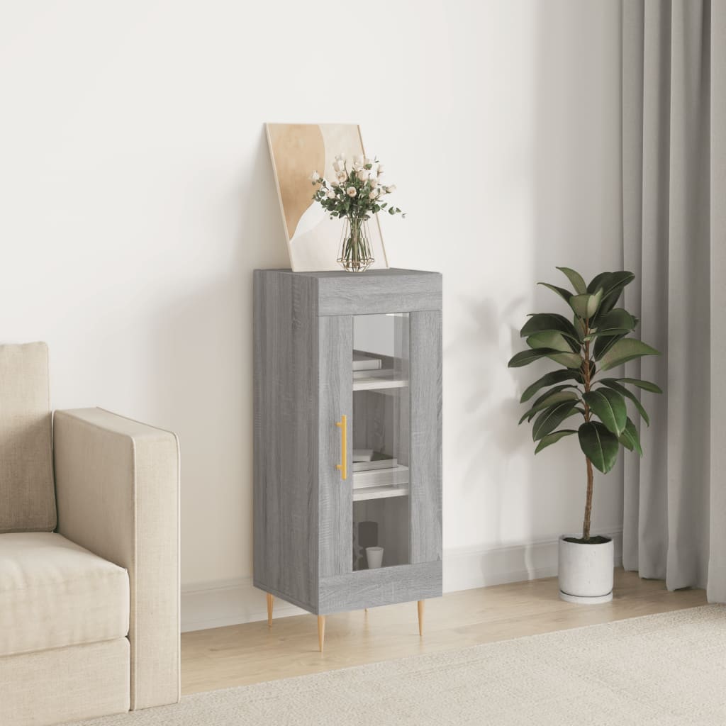 Servanta, gri sonoma, 34,5x34x90 cm, lemn compozit — imaginea 2