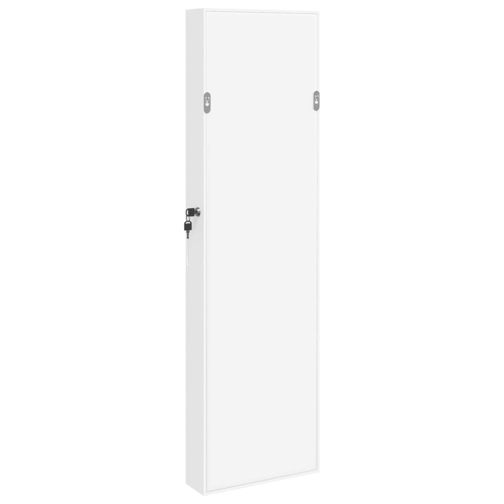 Dulap de bijuterii cu oglinda de perete, alb, 30x8,5x106 cm — imaginea 7
