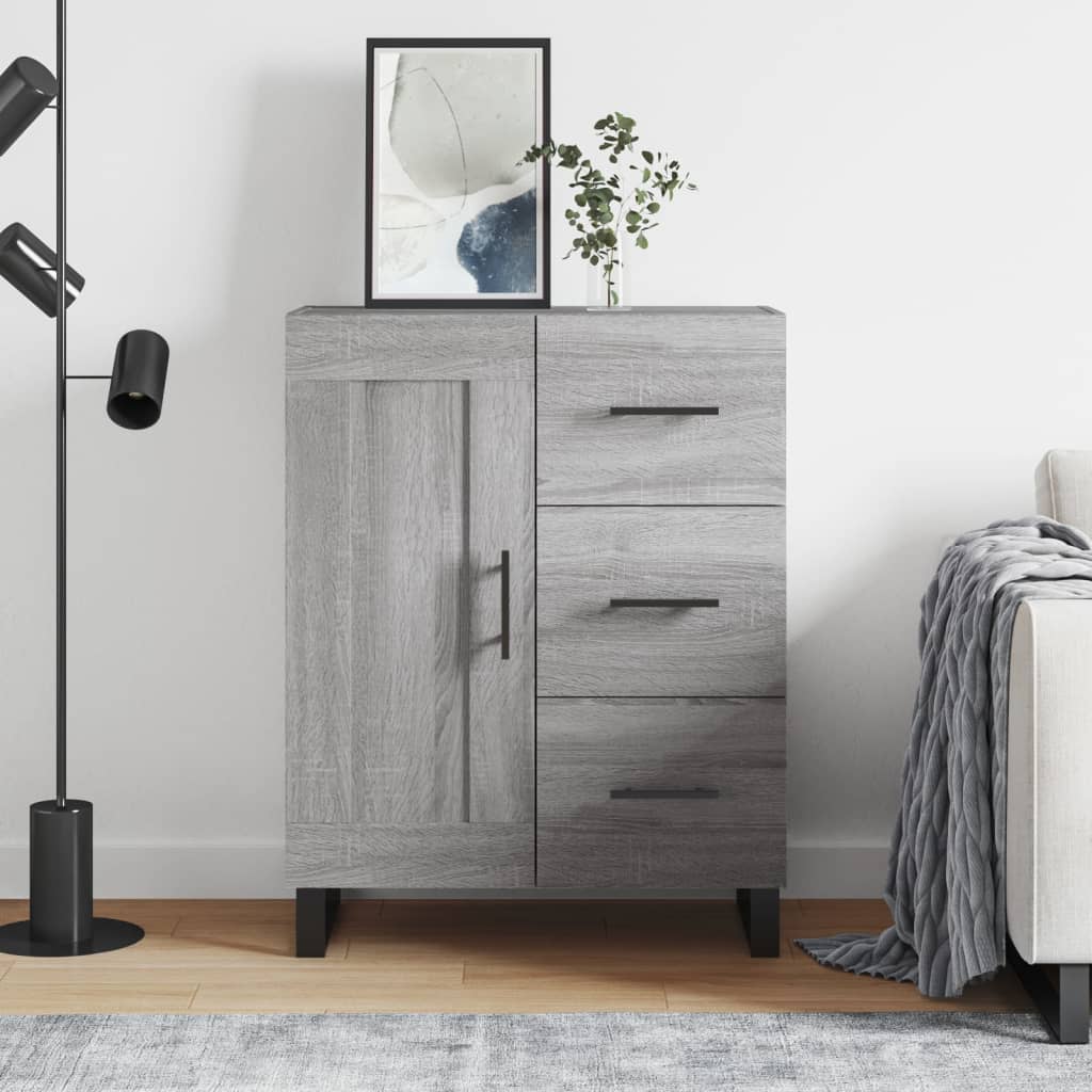 Servanta, gri sonoma, 69,5x34x90 cm, lemn compozit — imaginea 2