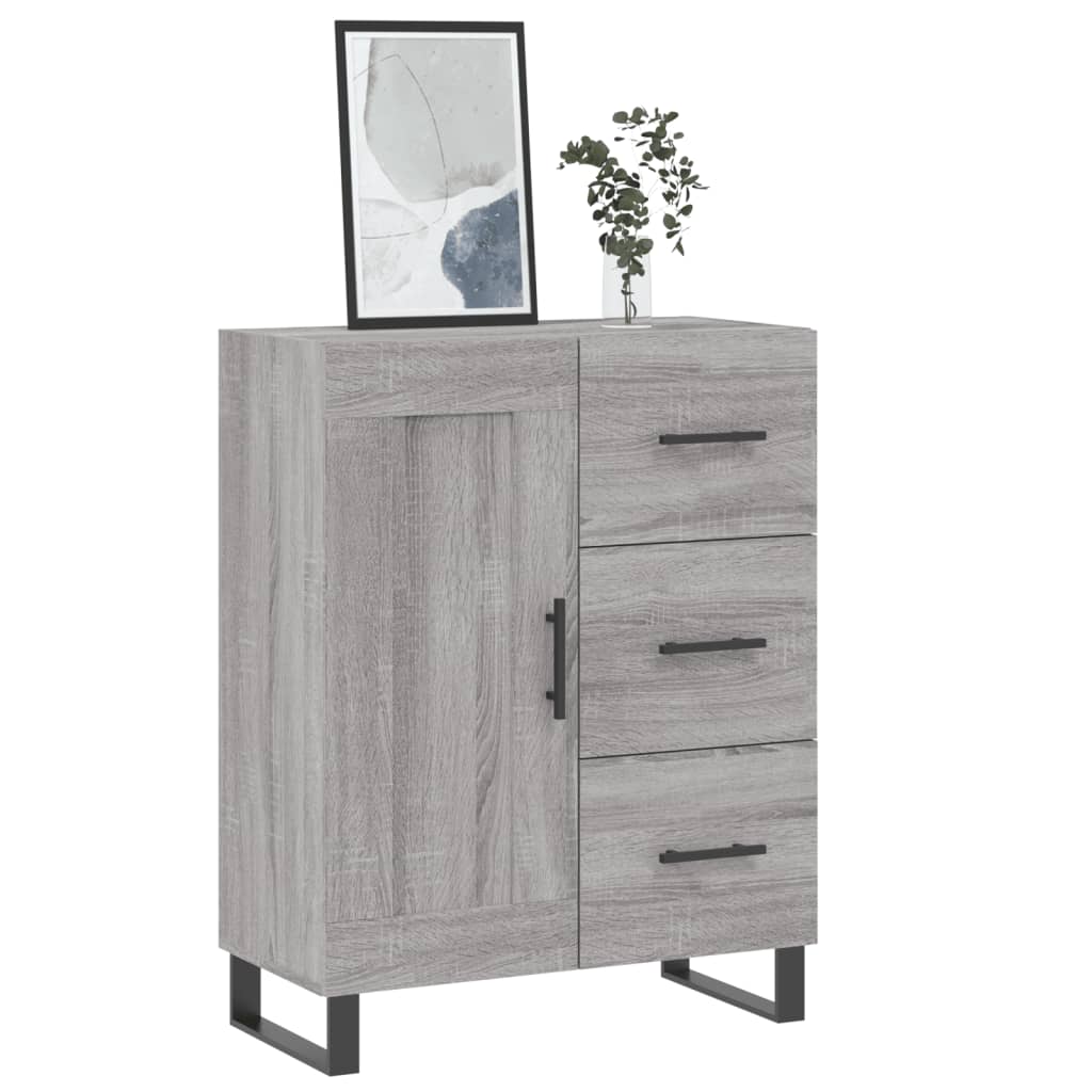 Servanta, gri sonoma, 69,5x34x90 cm, lemn compozit — imaginea 3
