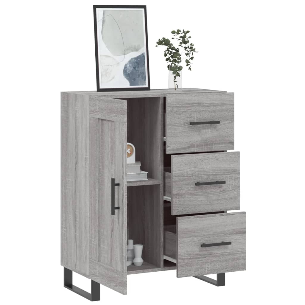 Servanta, gri sonoma, 69,5x34x90 cm, lemn compozit — imaginea 4