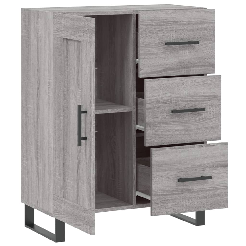 Servanta, gri sonoma, 69,5x34x90 cm, lemn compozit — imaginea 6