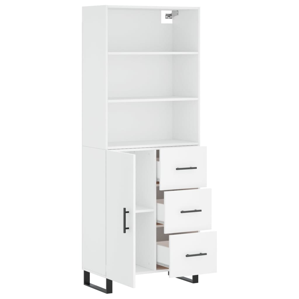 Dulap inalt, alb, 69,5x34x180 cm, lemn compozit — imaginea 4