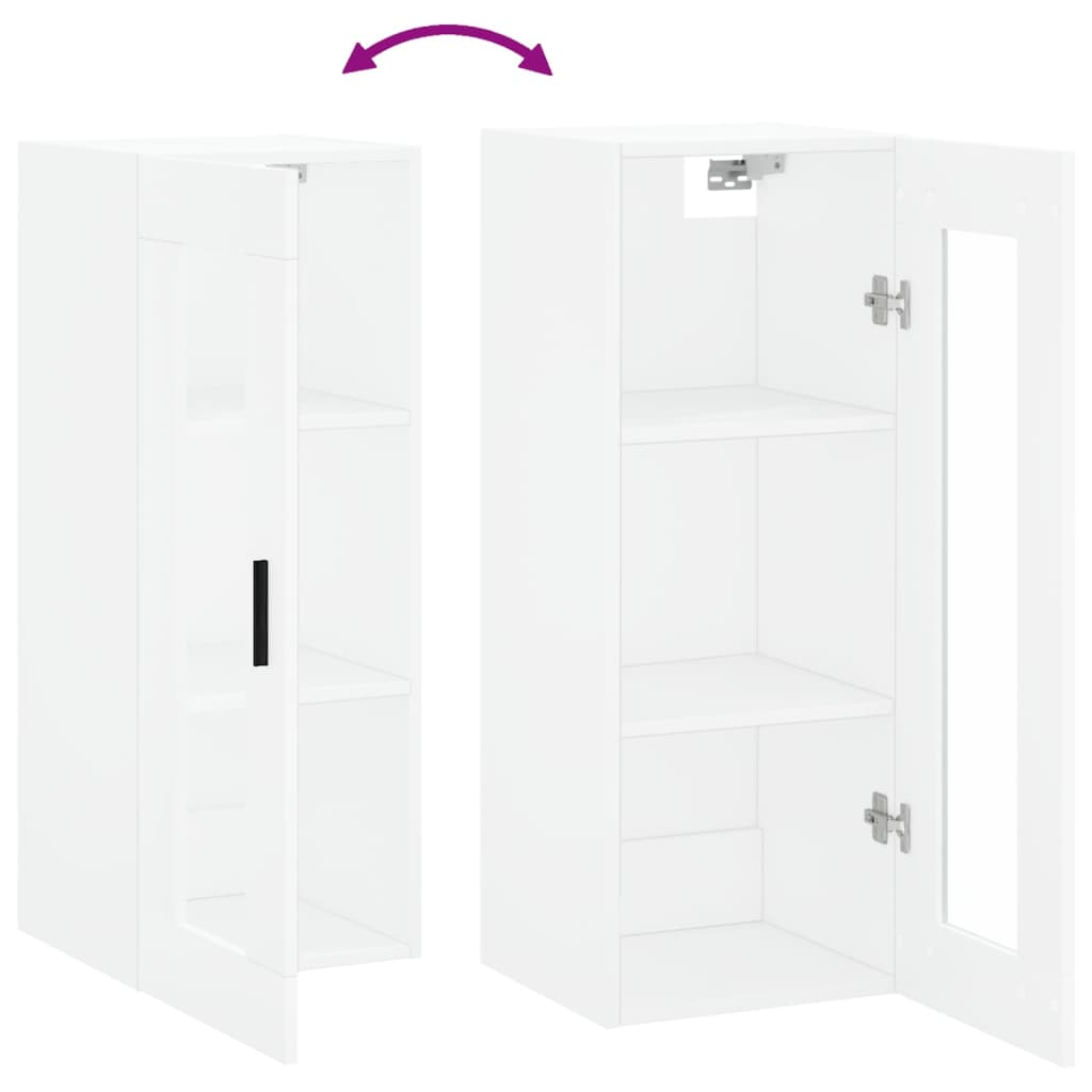 Dulap montat pe perete, alb, 34,5x34x90 cm — imaginea 10