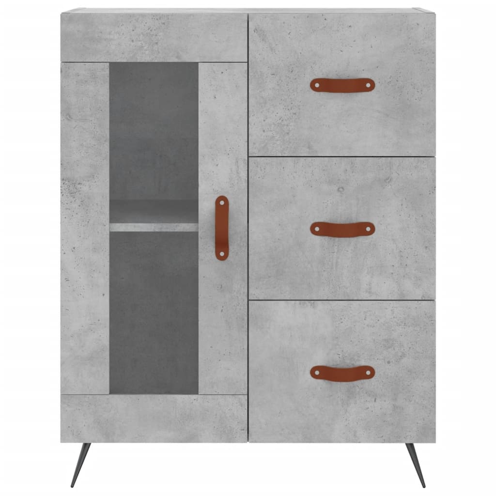 Servanta, gri beton, 69,5x34x90 cm, lemn compozit — imaginea 5