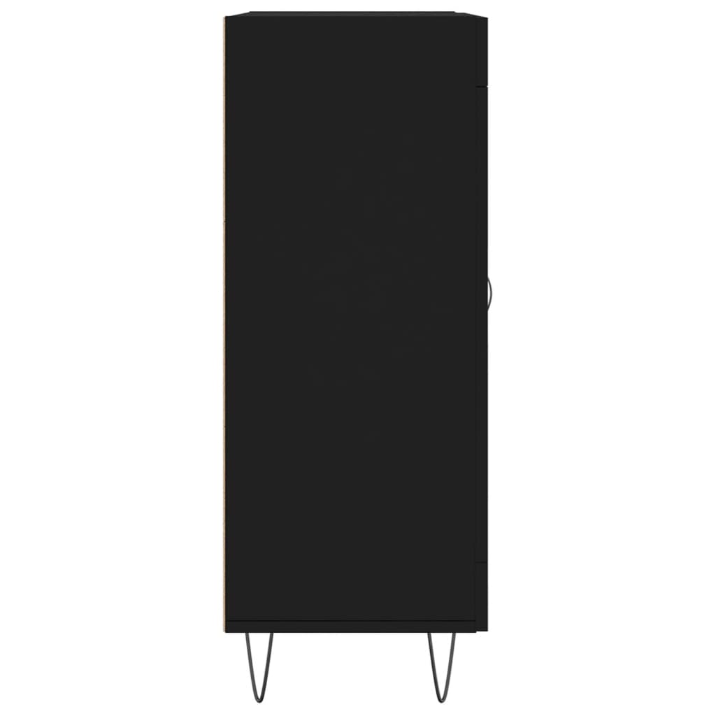 Servanta, negru, 69,5x34x90 cm, lemn compozit — imaginea 7