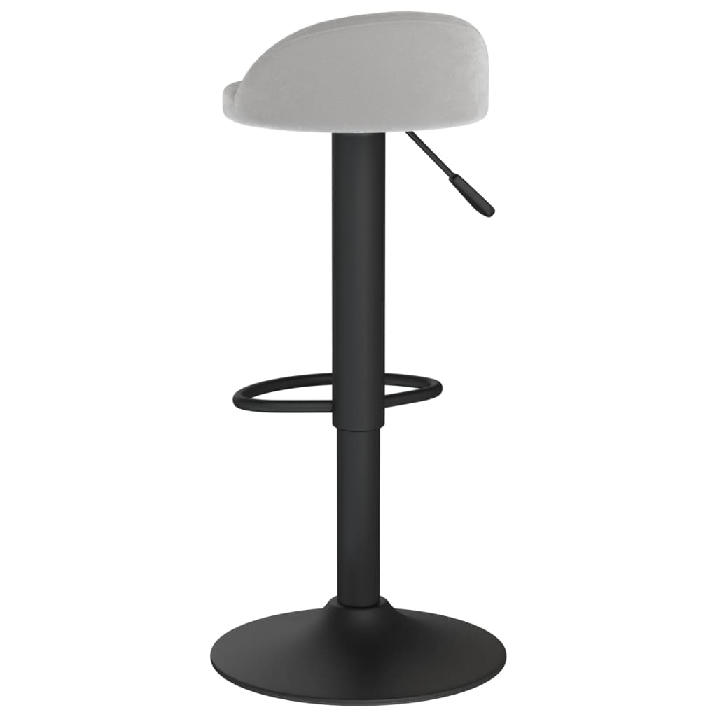 Scaun de bar, gri deschis, catifea — imaginea 5