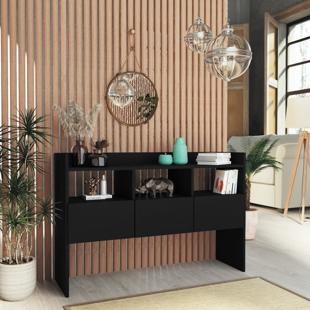 Servanta, negru, 105x30x70 cm, PAL — imaginea 2