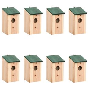 Birdhouses Casute de pasari, 8 buc., 12x12x22 cm, lemn