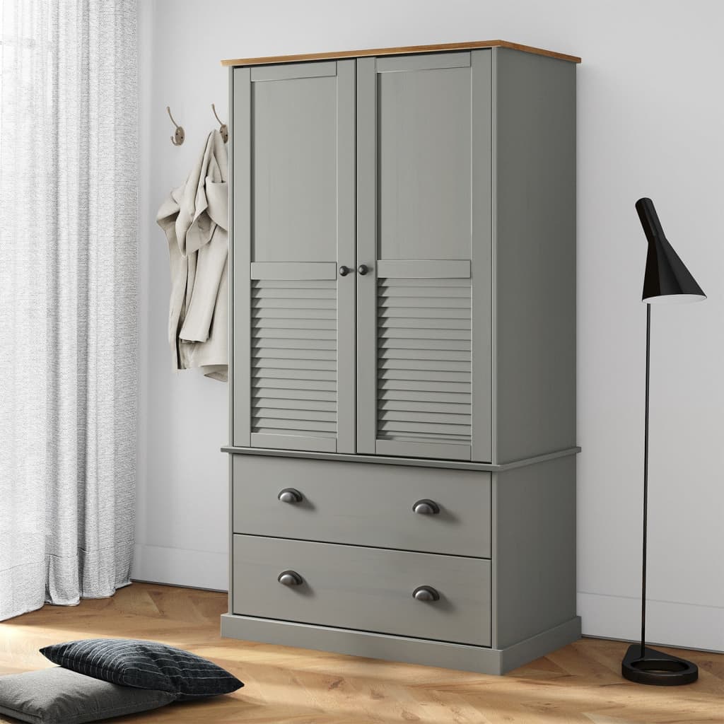 Sifonier VIGO, gri, 90x55x176 cm, lemn masiv de pin — imaginea 2