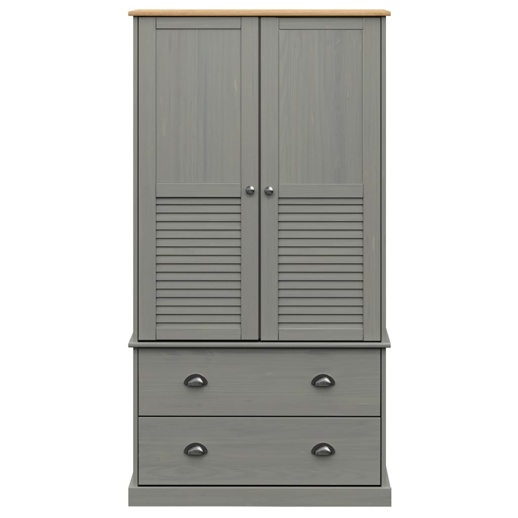 Sifonier VIGO, gri, 90x55x176 cm, lemn masiv de pin — imaginea 4