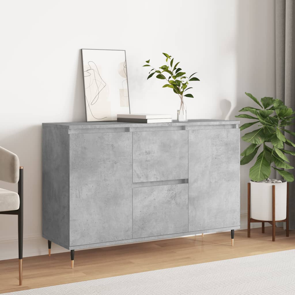 Servanta, gri beton, 104x35x70 cm, lemn prelucrat — imaginea 2