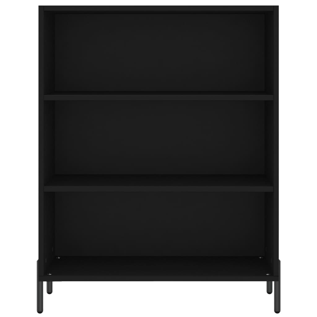 Dulap cu rafturi, negru, 69,5x32,5x90 cm, lemn compozit — imaginea 4