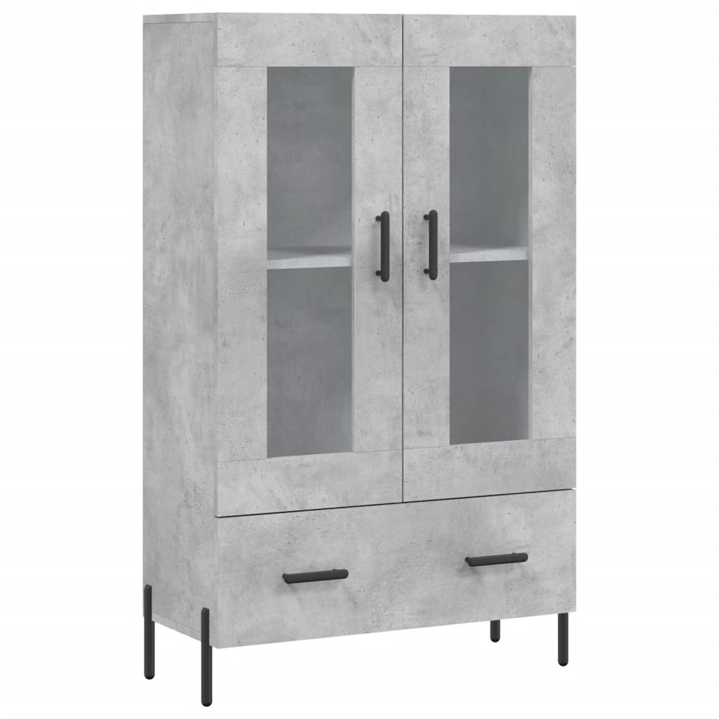 Dulap inalt, gri beton, 69,5x31x115 cm, lemn prelucrat