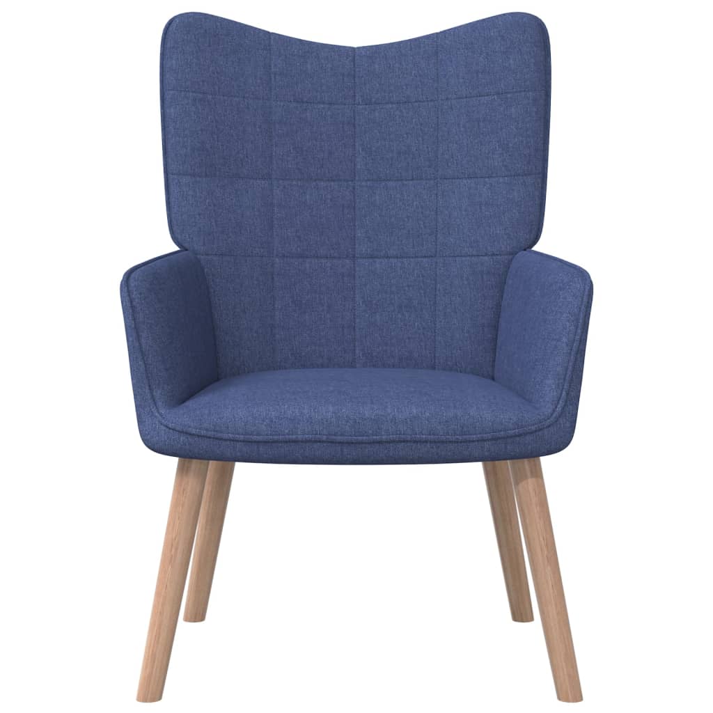 Fotoliu de relaxare cu taburet, albastru, textil — imaginea 3