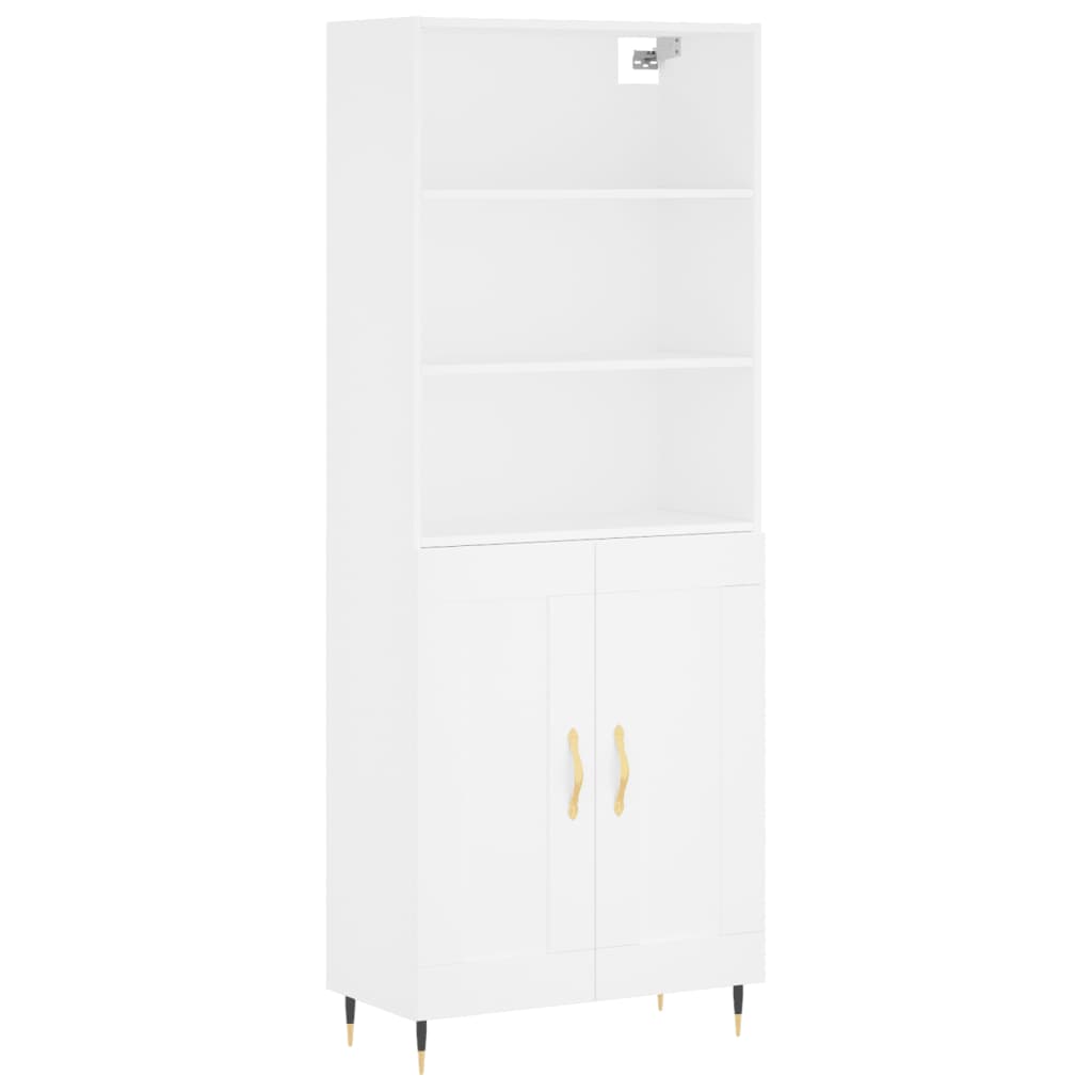Dulap inalt, alb, 69,5x34x180 cm, lemn compozit — imaginea 4