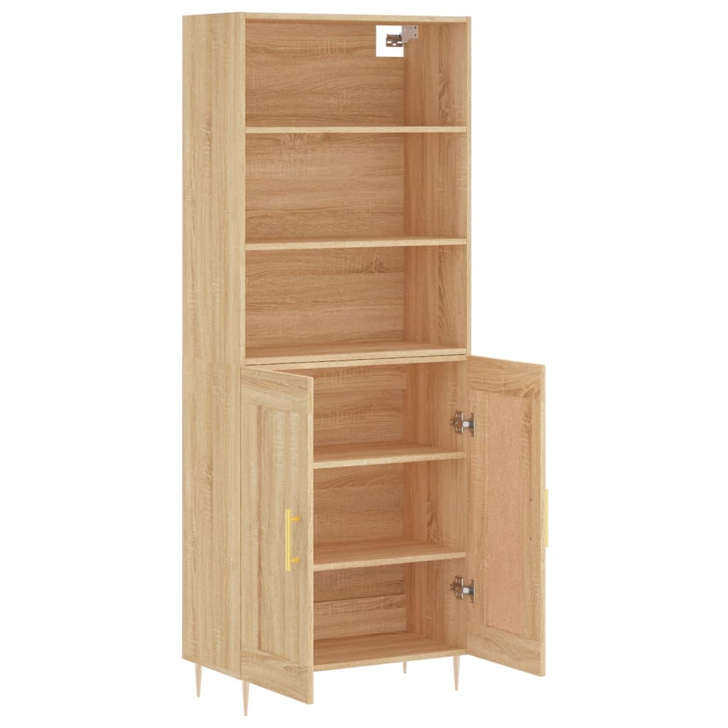 Dulap inalt, stejar sonoma, 69,5x34x180 cm, lemn compozit — imaginea 4