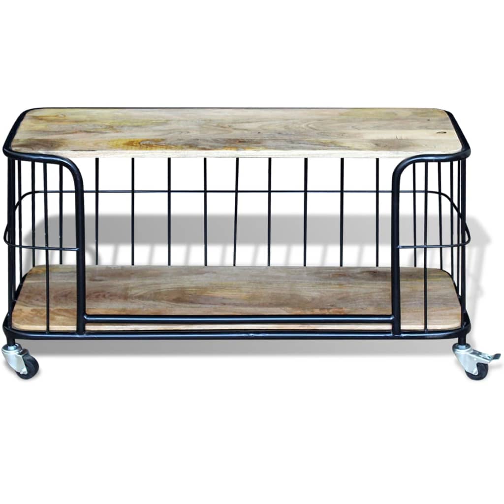 Comoda TV din lemn de mango, 100x40x45 cm — imaginea 6