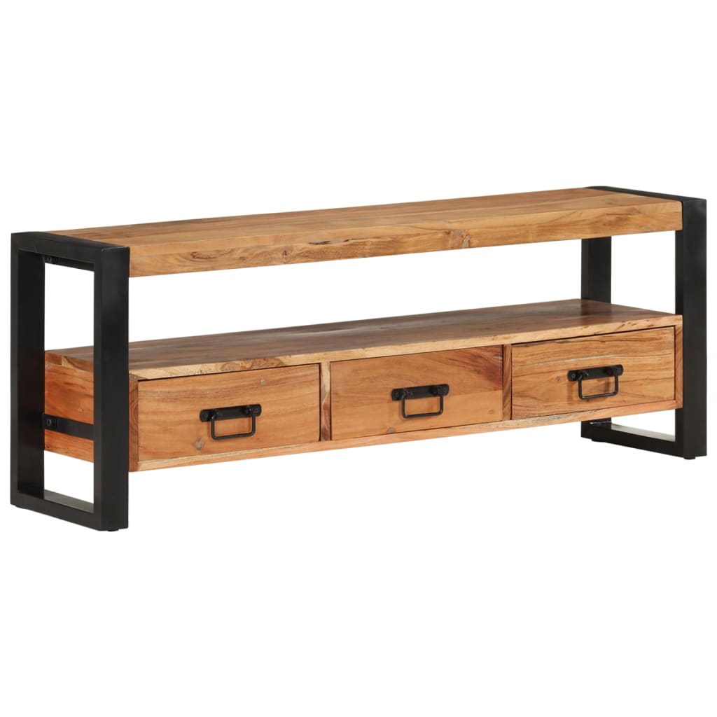 Comoda TV, 120x30x45 cm, lemn masiv de acacia — imaginea 9