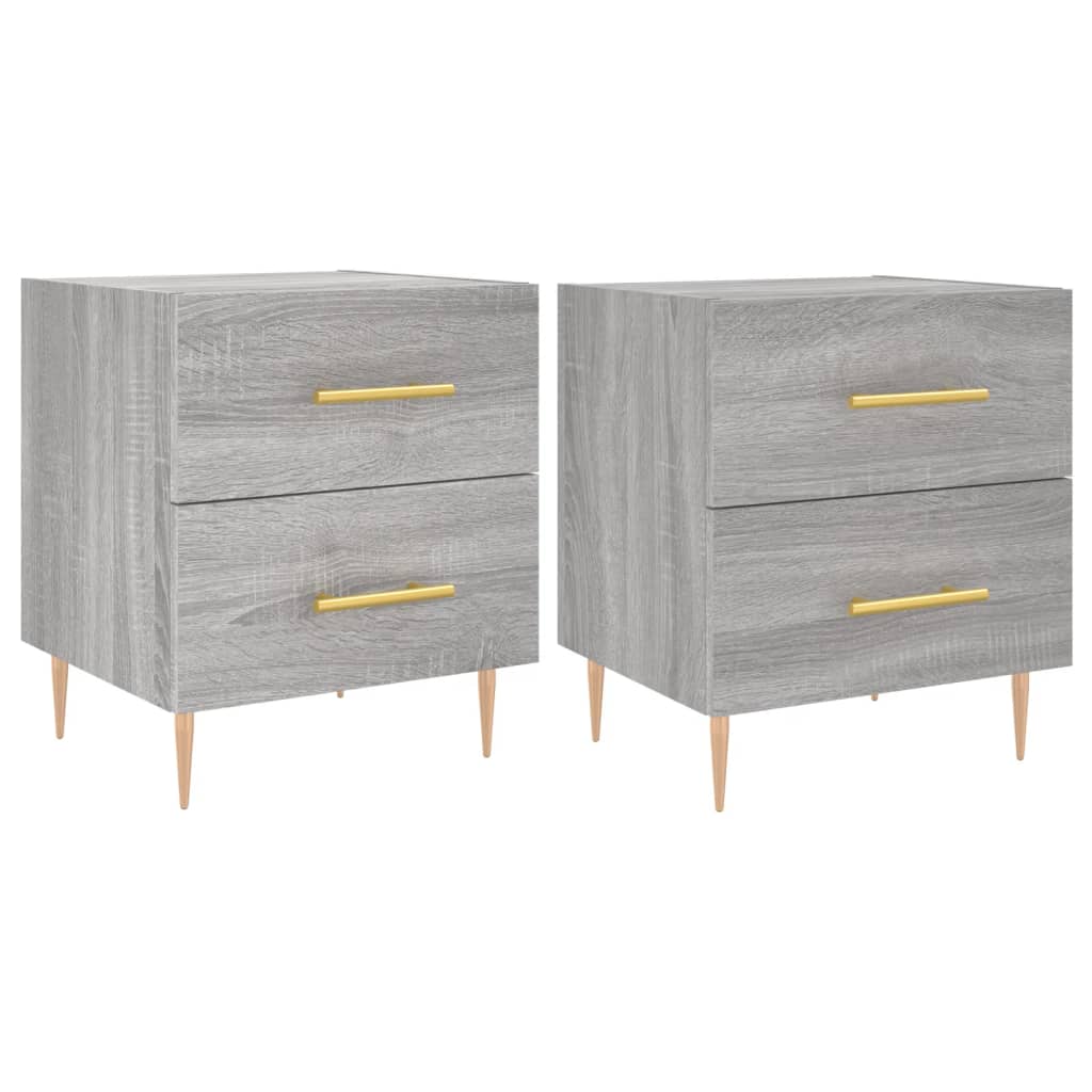 Noptiere, 2 buc., gri sonoma, 40x35x47,5 cm, lemn compozit
