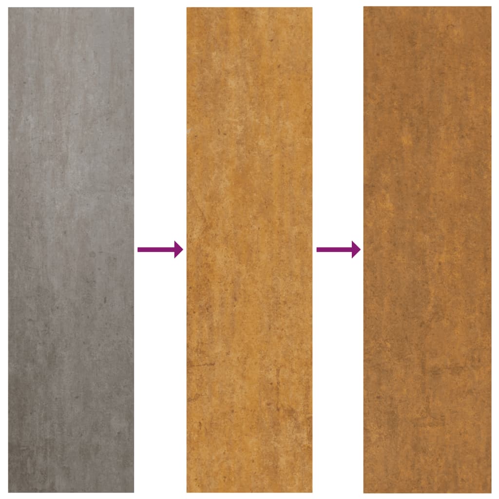 Strat inaltat de gradina, 200x80x80 cm, otel corten — imaginea 6