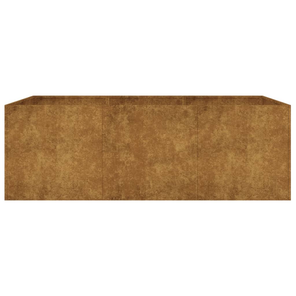 Strat inaltat de gradina, 120x80x40 cm, otel corten — imaginea 4