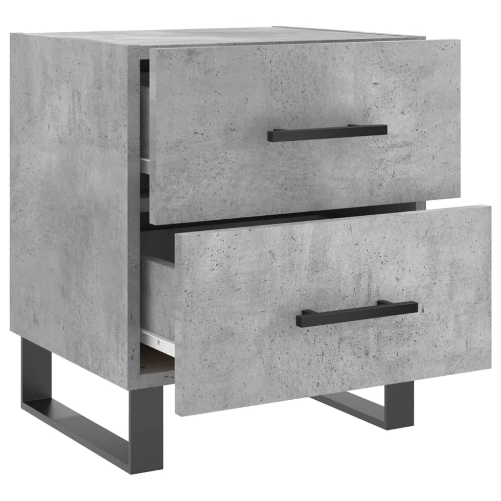 Noptiera, gri beton, 40x35x47,5 cm, lemn compozit — imaginea 5
