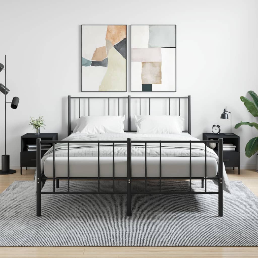Noptiere, 2 buc., negru, 40x35x47,5 cm, lemn compozit — imaginea 2