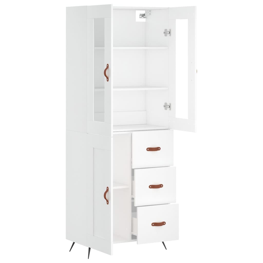 Dulap inalt, alb, 69,5x34x180 cm, lemn compozit — imaginea 4