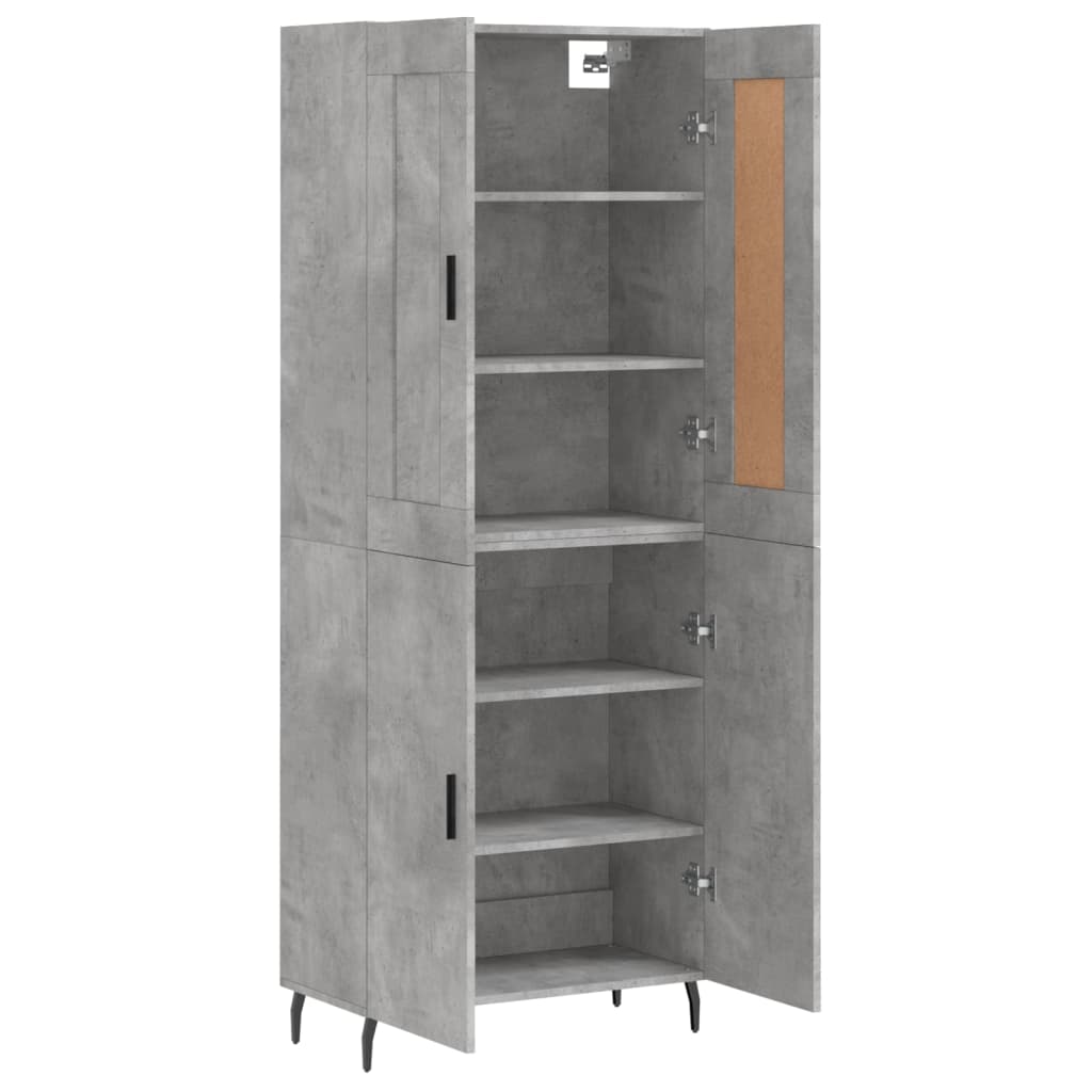 Dulap inalt, gri beton, 69,5x34x180, lemn compozit — imaginea 4