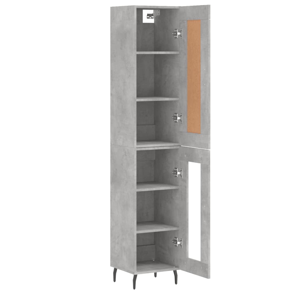 Dulap inalt, gri beton, 34,5x34x180 cm, lemn prelucrat — imaginea 4
