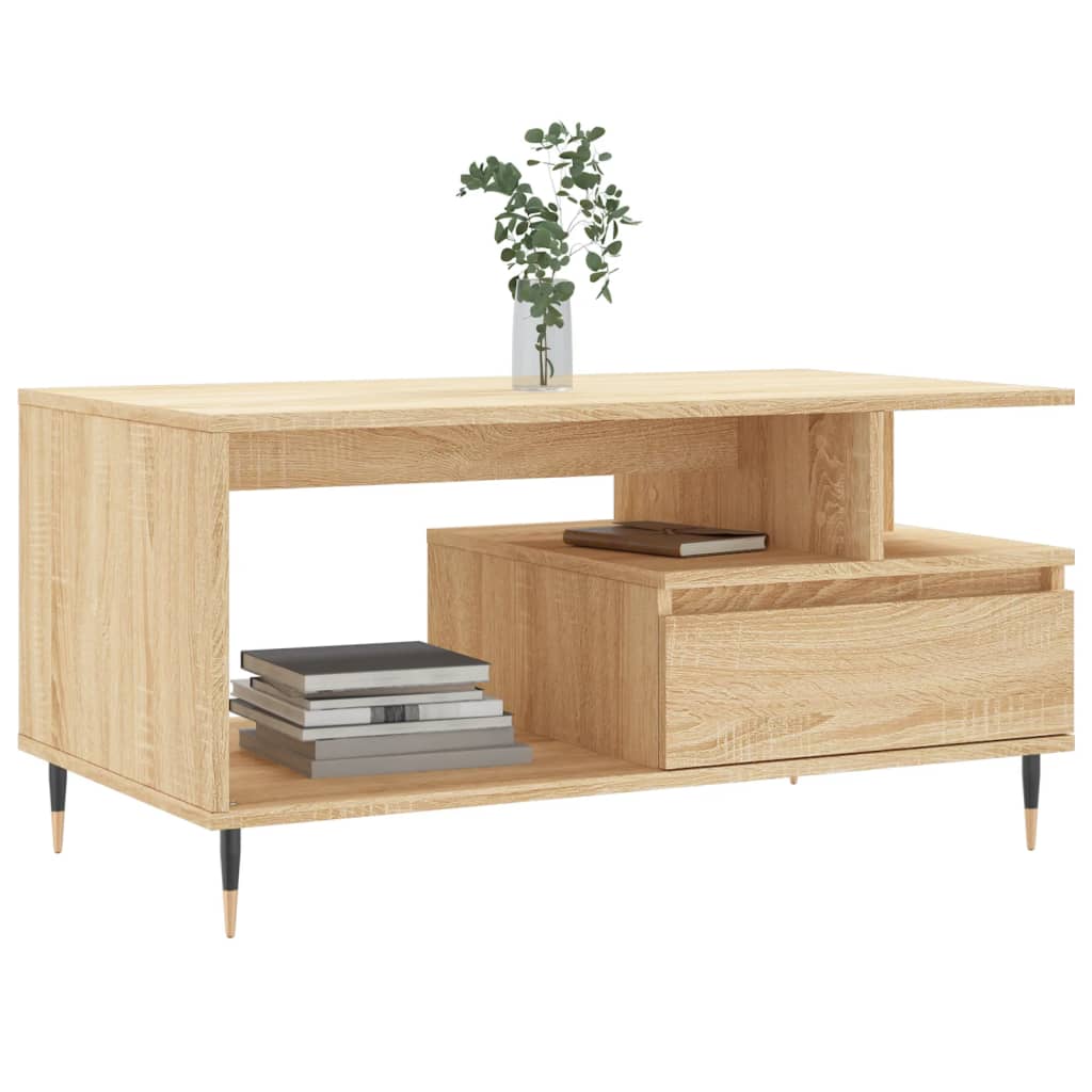 Masuta de cafea, stejar sonoma, 90x49x45 cm, lemn prelucrat — imaginea 3