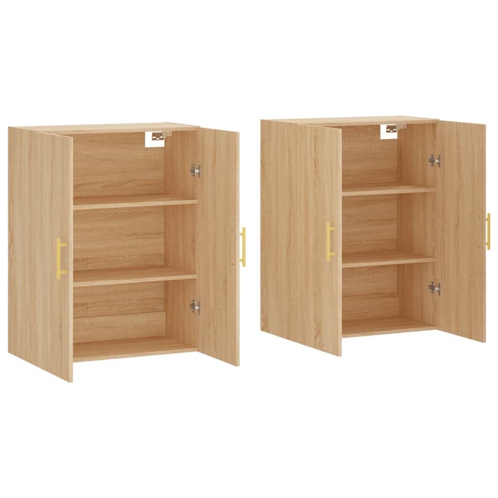 Dulapuri montate pe perete, 2 buc, stejar sonoma, 69,5x34x90 cm, model auriu model tub — imaginea 4