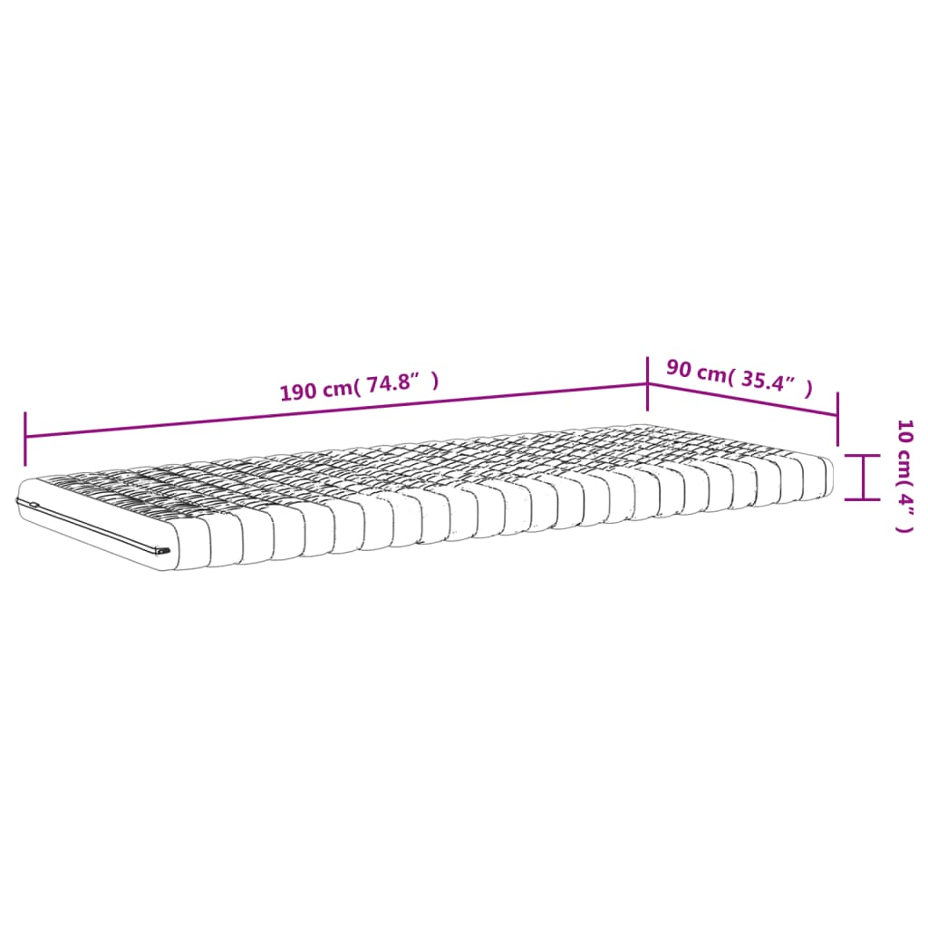 Saltea din spuma, alb, 90x190 cm, duritate 7 zone 20 ILD — imaginea 8