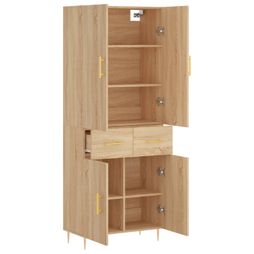 Dulap inalt, stejar sonoma, 69,5x34x180 cm, lemn compozit — imaginea 4