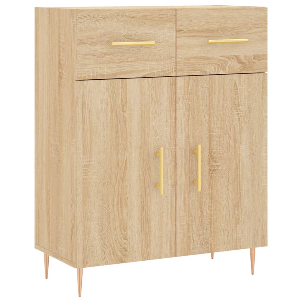 Dulap inalt, stejar sonoma, 69,5x34x180 cm, lemn compozit — imaginea 7